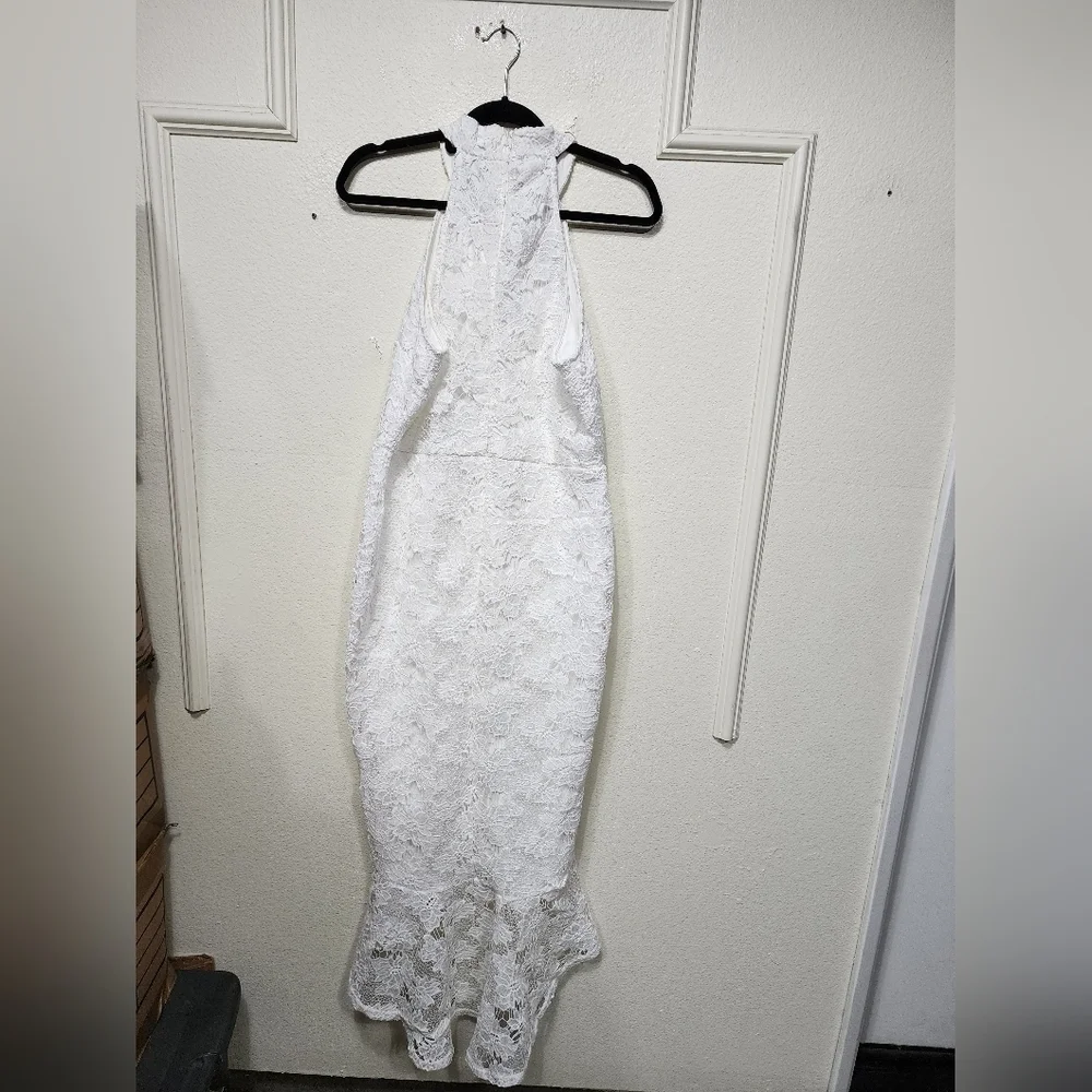 Lulus All the Charm White Lace Sleeveless High-Low Dress XL Wedding Party Prom